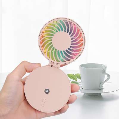 2020 Fan Hand Mini Folding Portable Spray Water Fans Cooling Usb Foldable Handheld Neck Air Cooler Light Fan